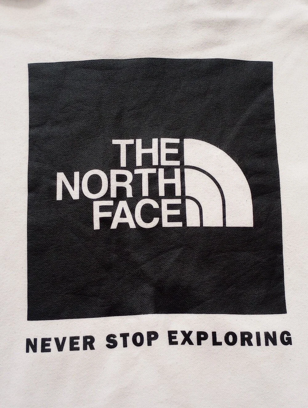 The North Face White & Black Hoodie Never Stop Exploring Men's XS